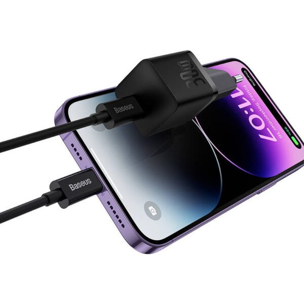 Mini wall charger Baseus GaN5 30W (black) - Image 6