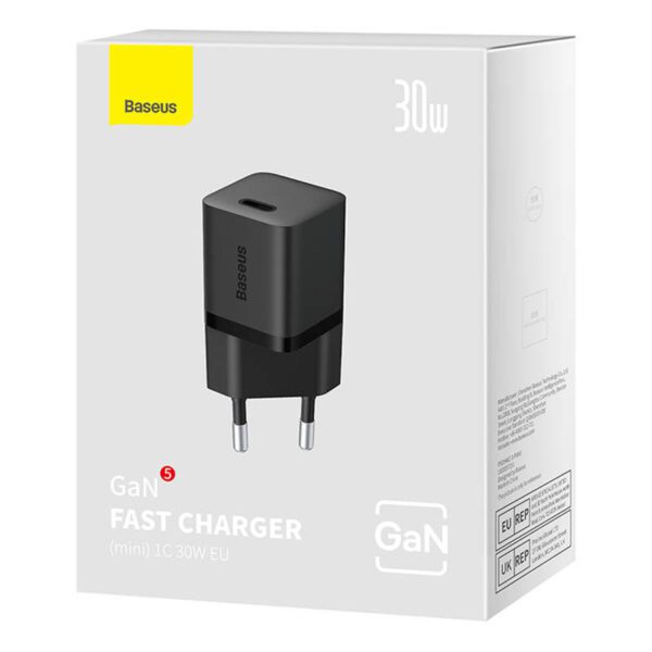 Mini wall charger Baseus GaN5 30W (black) - Image 8