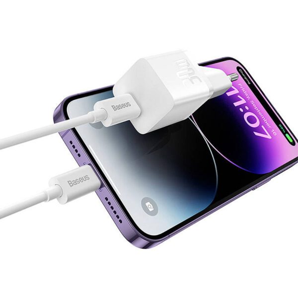 Mini wall charger Baseus GaN5 30W (white) - Image 6