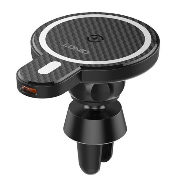 LDNIO Car Mount ,MA20 with inductive charger 15W and metal ring (Black) - Image 4