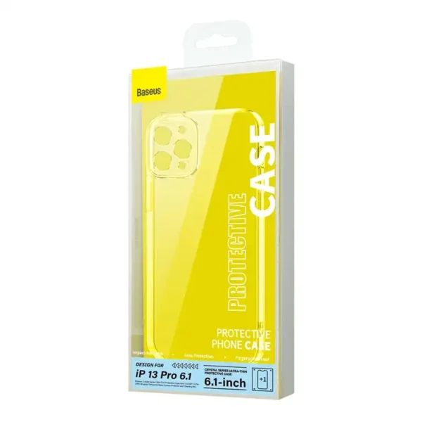 Phone case Baseus Crystal for iPhone 13 Pro (transparent) with all-tempered-glass screen protector and cleaning kit - Image 5