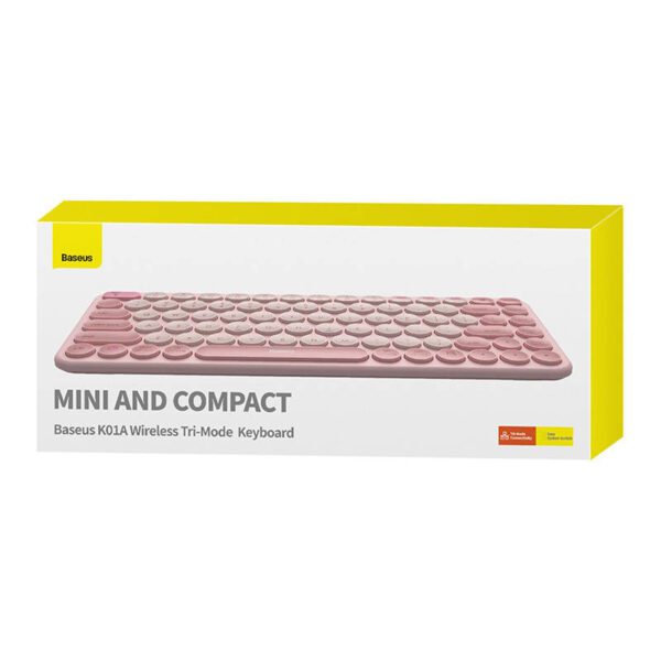 Baseus K01A Wireless Tri-Mode Keyboard Baby Pink - Image 9