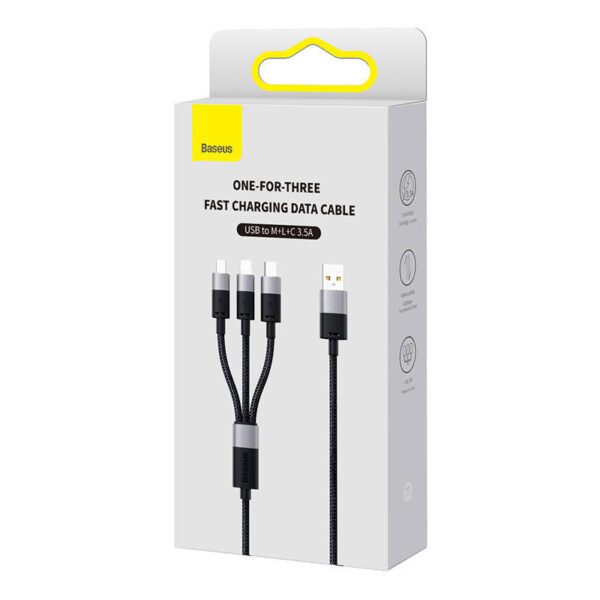 Quick Charge USB to M+L+C  Baseus StarSpeed 3.5A 0,6m (Black) - Image 7