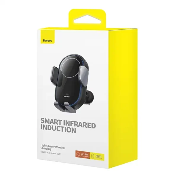 car holder with inductive charger Baseus LightChaser  (Black) - Image 8