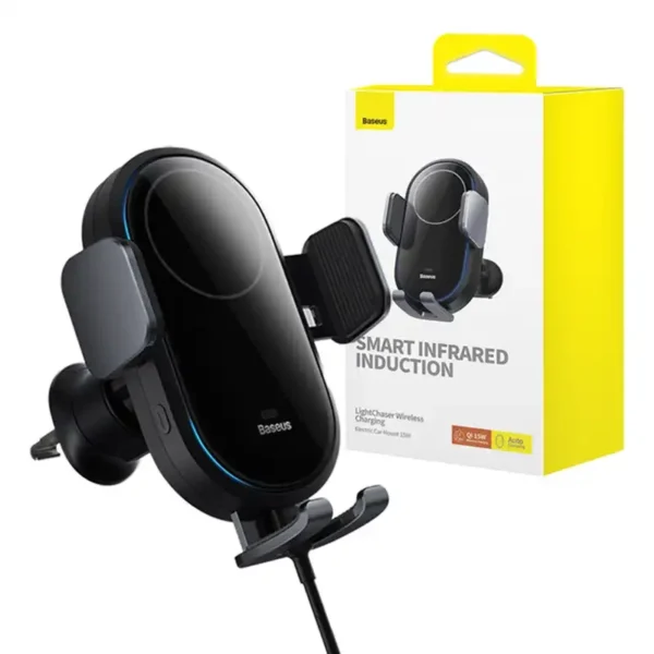 car holder with inductive charger Baseus LightChaser  (Black) - Image 10