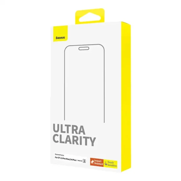 Tempered Glass screen protector  Baseus OS Diamond Series HD for Iphone 13 Pro Max/14 Plus(Clear) - Image 4
