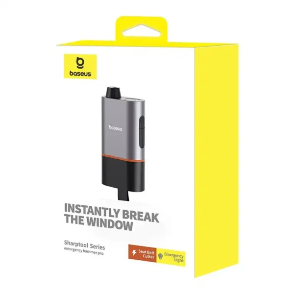 Baseus Sharp Tool Safety Hammer (Window-breaking+Safety belt cutting) Black - Image 9