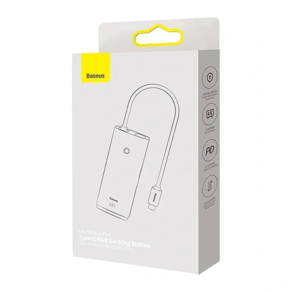 Hub Baseus OS Lite 6-Port (Type-C to HDMI+USB3.0*2+PD+SD/TF) (black - Image 7