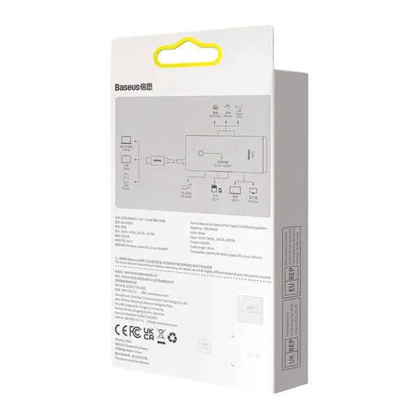 Hub Baseus OS Lite 6-Port (Type-C to HDMI+USB3.0*2+PD+SD/TF) (black - Image 8