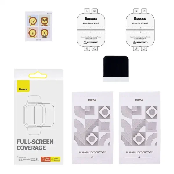 Baseus 40mm Protective Film for AP Watch 4/5/6/SE/SE 2, Clear - Image 4
