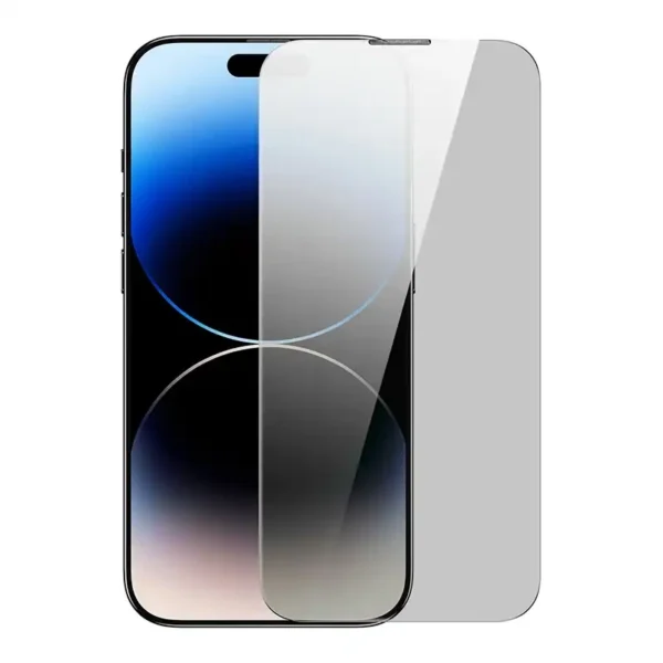 Privacy tempered Glass Baseus Iphone 14 Pro Max (2pcs) with 2 cleaning kits and dust-proof installation tool - Image 2