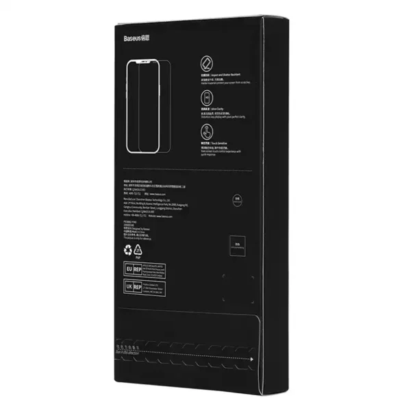 Privacy tempered Glass Baseus Iphone 14 Pro Max (2pcs) with 2 cleaning kits and dust-proof installation tool - Image 5