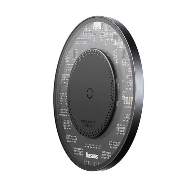 Wireless Qi inductive charger Baseus Simple 2, 15W with USB-C to USB-C cable (black) - Image 4