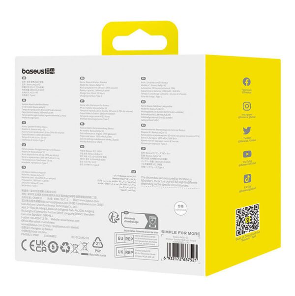 AeQur V2 Wireless Speaker  Baseus  (Purple) - Image 10