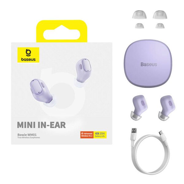 Wireless Earphones Baseus Bowie WM01(Purple) - Image 8