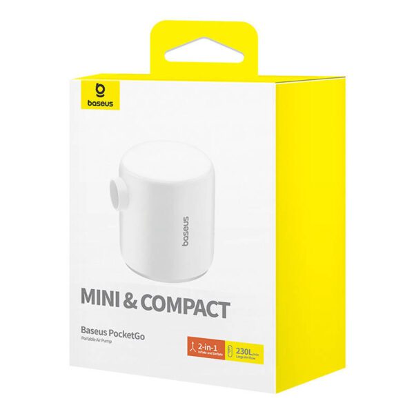 Portable Air Pump Baseus PocketGo (White) - Image 8
