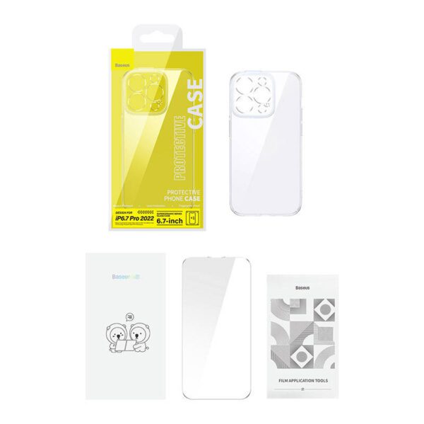 Baseus SuperCeramic Transparent Glass Case and Tempered Glass set for iPhone 14 Plus - Image 7