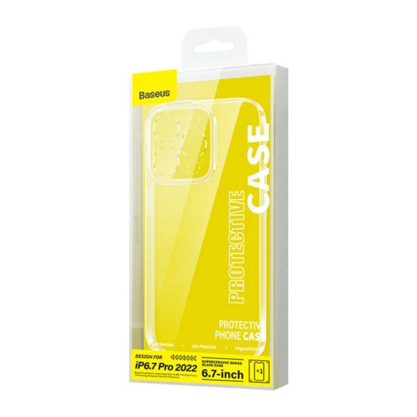Baseus SuperCeramic Transparent Glass Case and Tempered Glass set for iPhone 14 Plus - Image 8
