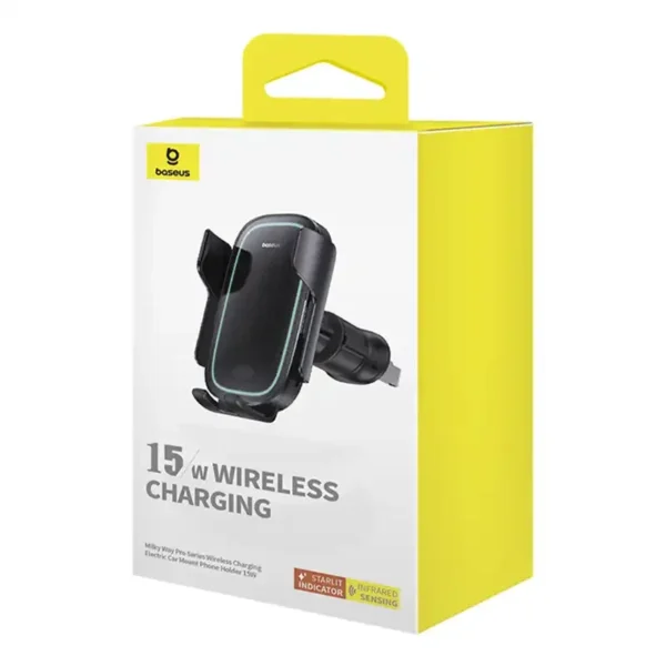 Wireless Charging Car Mount Baseus MilkyWay Pro 15W (black) - Image 7
