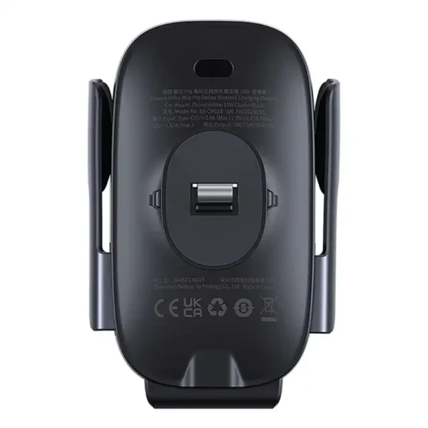 Wireless Charging Car Mount Baseus MilkyWay Pro 15W (black) - Image 3