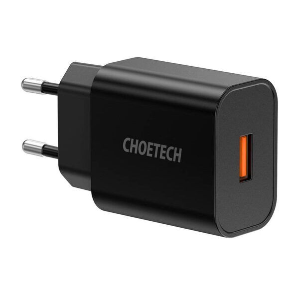 Wall Charger Choetech 18W USB-A (black) - Image 2