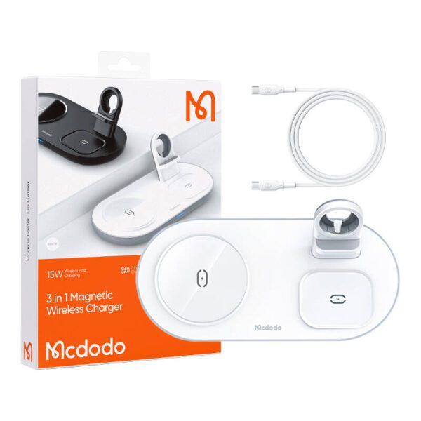 Wireless Charger Mcdodo CH-7062 3 in 1 15W (mobile/TWS/Apple watch) (white) - Image 2