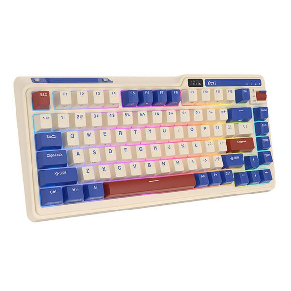 Wireless mechanical keyboard Royal Kludge KZZI K75 pro RGB, Moment Switch (retro blue) - Image 5