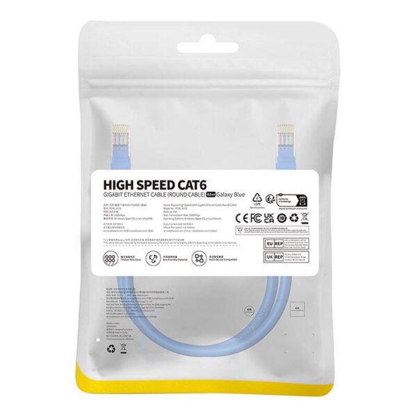 Round Cable Baseus Ethernet RJ45, Cat.6, 0,5m (blue) - Image 10