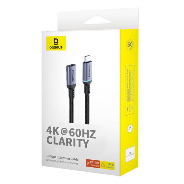Baseus High Definition extension cable USB-C Male to Female 10Gbps, 0,5m (black) - Image 9