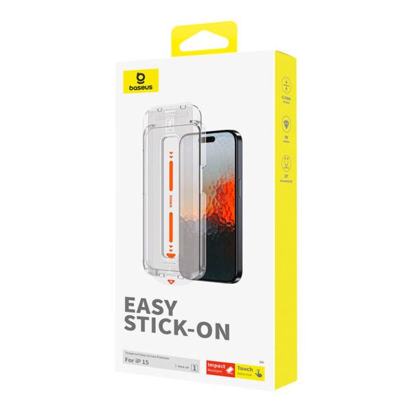 Sapphire Tempered Glass Baseus 0.3mm for iPhone 15 - Image 4