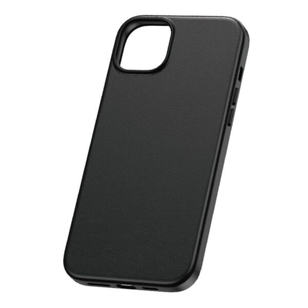 Phone Case for iPhone 15 Pro Baseus Fauxther Series (Black) - Image 2