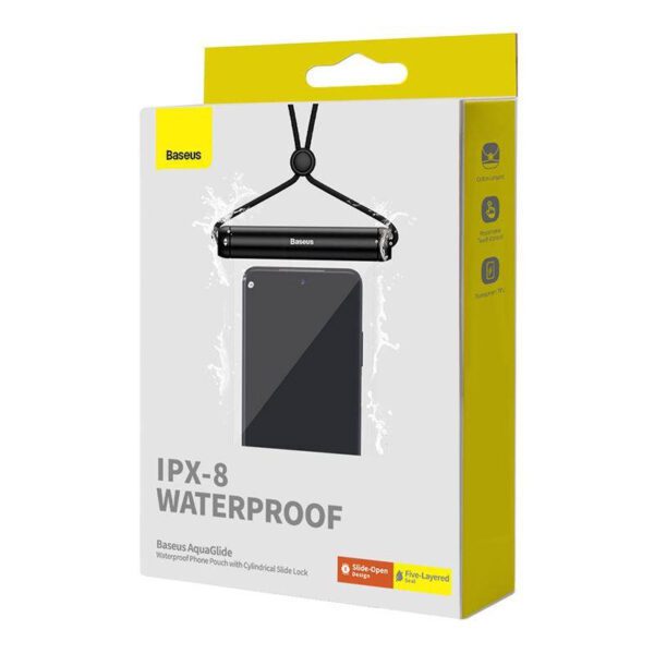 Waterproof phone case Baseus AquaGlide with Cylindrical Slide Lock (black) - Image 9