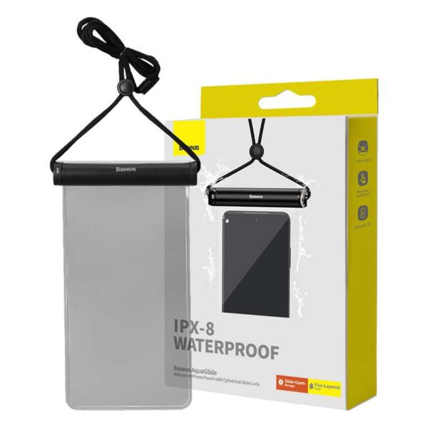 Waterproof phone case Baseus AquaGlide with Cylindrical Slide Lock (black) - Image 10