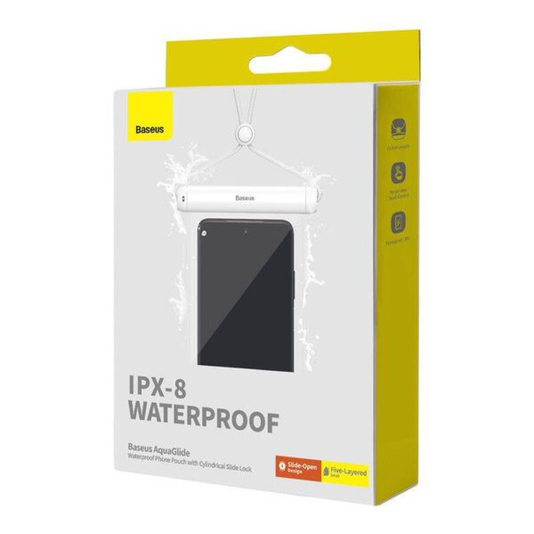 Waterproof phone case Baseus AquaGlide with Cylindrical Slide Lock (white) - Image 13