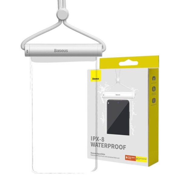 Waterproof phone case Baseus AquaGlide with Cylindrical Slide Lock (white) - Image 14