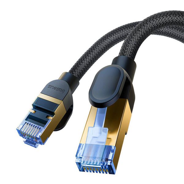 Braided network cable cat.7 Baseus Ethernet RJ45, 10Gbps, 10m (black) - Image 6