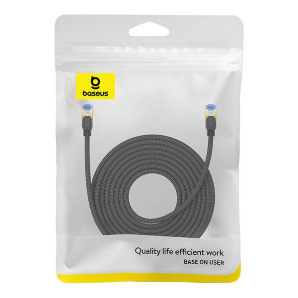 Braided network cable cat.7 Baseus Ethernet RJ45, 10Gbps, 10m (black) - Image 8