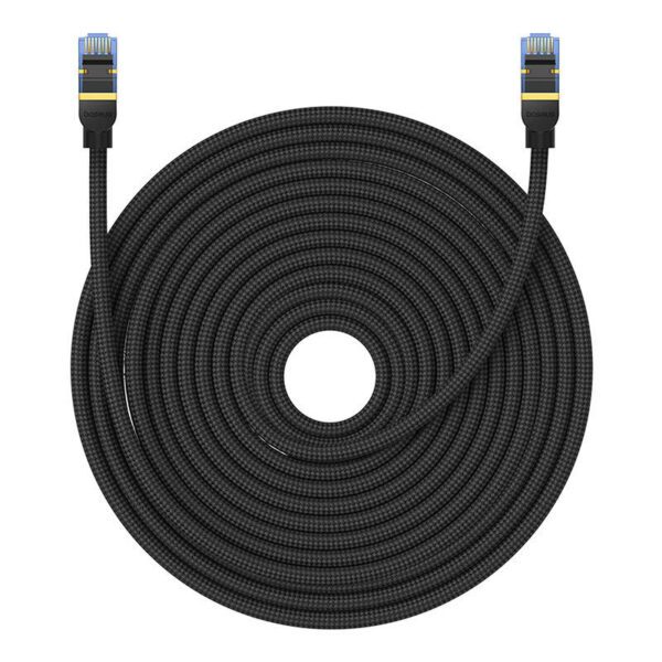 Braided network cable cat.7 Baseus Ethernet RJ45, 10Gbps, 25m (black) - Image 3