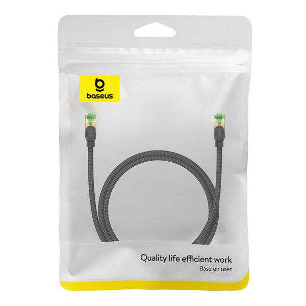 Braided network cable cat.8 Baseus Ethernet RJ45, 40Gbps, 1m (black) - Image 8