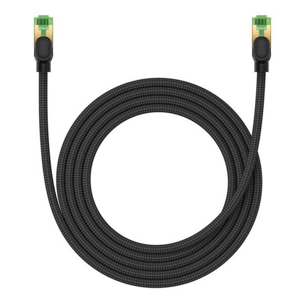 Braided network cable cat.8 Baseus Ethernet RJ45, 40Gbps, 2m (black) - Image 2