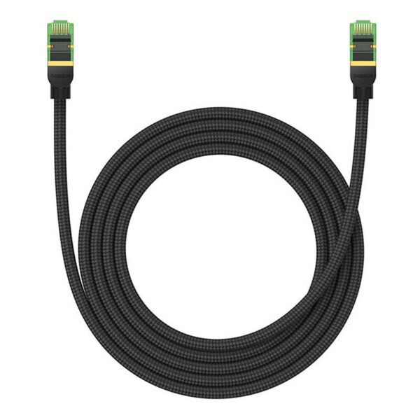 Braided network cable cat.8 Baseus Ethernet RJ45, 40Gbps, 2m (black) - Image 3