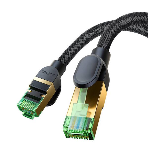 Braided network cable cat.8 Baseus Ethernet RJ45, 40Gbps, 2m (black) - Image 6
