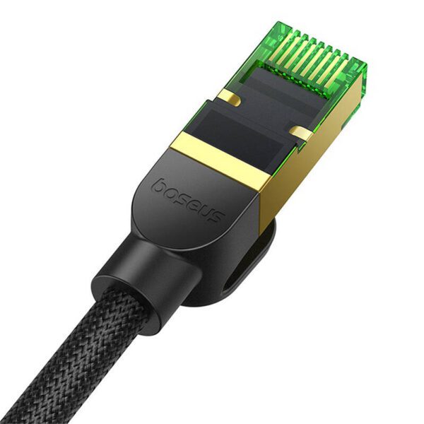 Braided network cable cat.8 Baseus Ethernet RJ45, 40Gbps, 2m (black) - Image 7