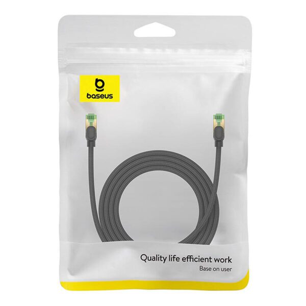 Braided network cable cat.8 Baseus Ethernet RJ45, 40Gbps, 2m (black) - Image 8