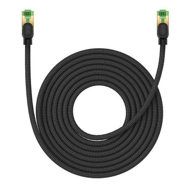 Braided network cable cat.8 Baseus Ethernet RJ45, 40Gbps, 8m (black) - Image 2