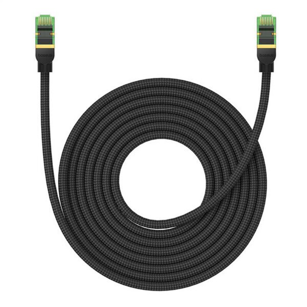 Braided network cable cat.8 Baseus Ethernet RJ45, 40Gbps, 8m (black) - Image 3