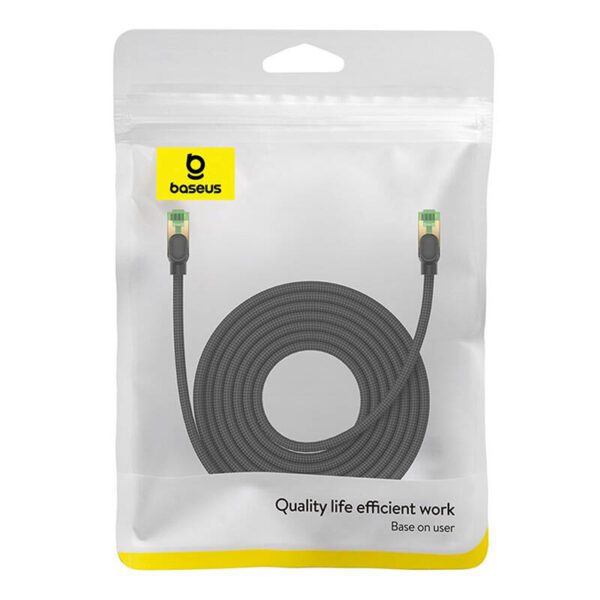 Braided network cable cat.8 Baseus Ethernet RJ45, 40Gbps, 8m (black) - Image 8