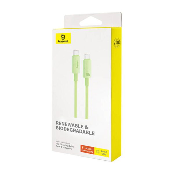 Fast Charging cable Baseus USB-C to USB-C Habitat Series 2m 100W (green) - Image 8