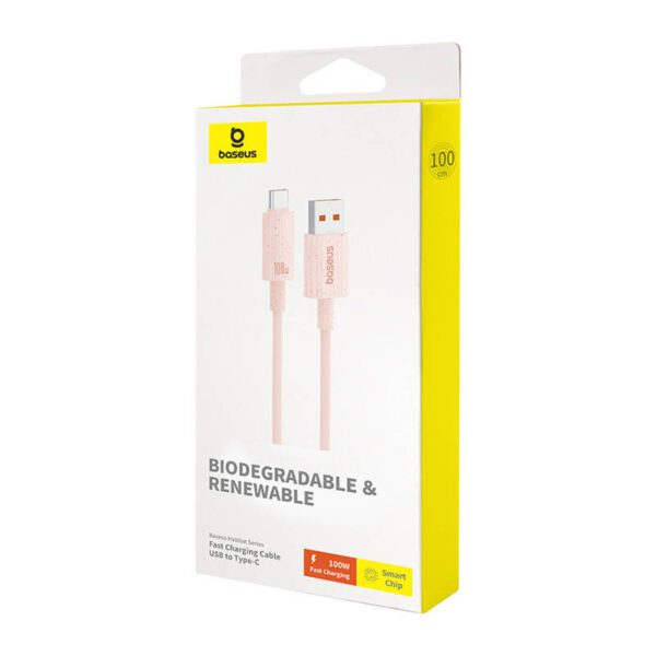 Fast Charging cable Baseus USB to USB-C Habitat Series 1m 100W (pink) - Image 8