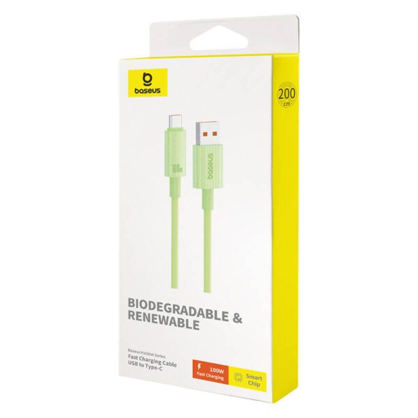 Fast Charging cable Baseus USB to USB-C Habitat Series 2m 100W (green) - Image 8
